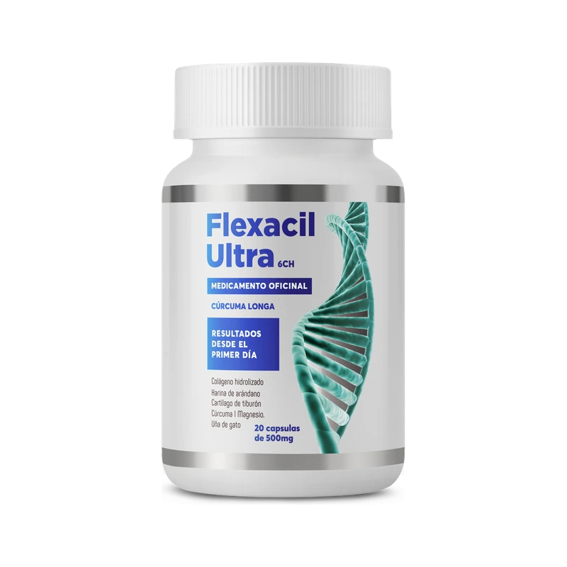 Estuche de Flexacil, 20 capsulas de 500mg